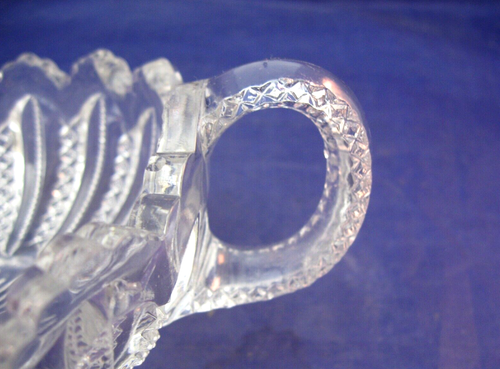 SMALL VINTAGE CLEAR SERVING BOWL WITH ZIPPER AND SUNBURST PRESSED DESIGN -HANDLE - Picture 3 of 6