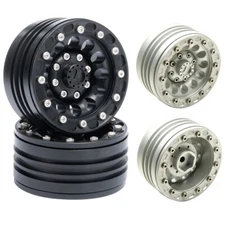 4Pcs Metal 1.9" Beadlock Wheel Rims For Axial SCX10 4WD CC01 1/10 RC Crawler Car