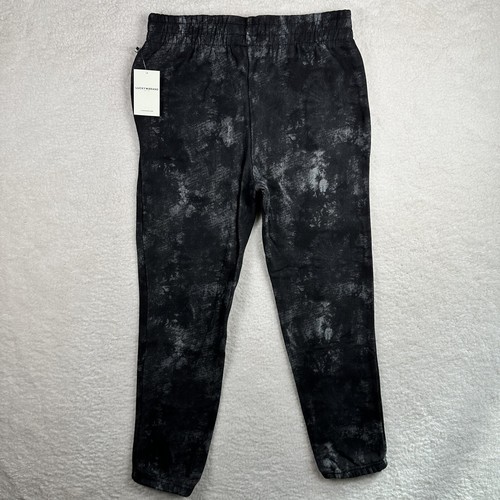 Lucky Brand Girl Graphic Sweatpants Fleece Joggers w Ribbed Cuffs Tie Dye Blck L - Picture 2 of 12