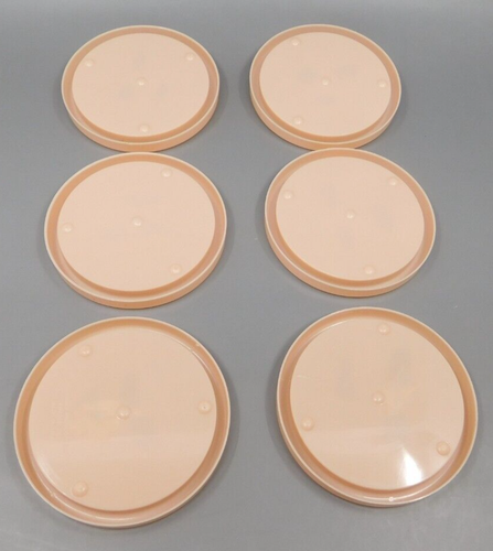 Gessner Products 6 Peach Coral Vintage Round Jumb Drink Coasters 1982 - Picture 5 of 6