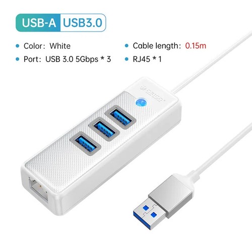 ORICO USB 3.0 Tipo C HUB RJ45 1000M Ethernet Lan Adattatore Scheda 5Gbps OTG Sdoppiatore - Foto 21 di 30