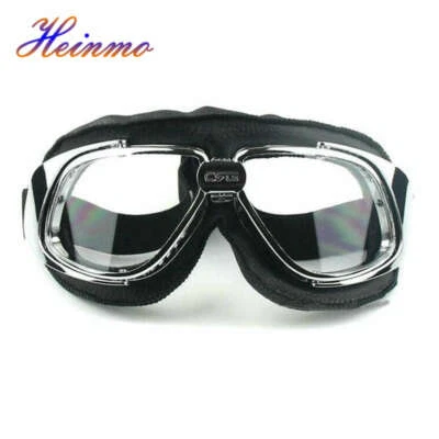 HEINMO Retro Motorrad Helm Brillen Anti-UV Windschutz Brille Augenschutz Pilot Googgles