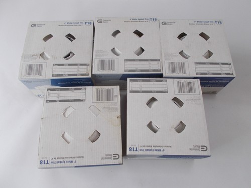 Lot of (5) Commercial Electric 4 inch White Recessed Eyeball Trim T18 264 089 - Picture 3 of 4