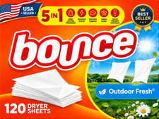 Bounce Dryer Sheets Laundry Fabric Softener, Outdoor Fresh Scent, 120 Count