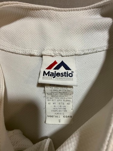 Camiseta de béisbol Atlanta Braves Majestic Cool Base mediana blanca botón en blanco. - Imagen 4 de 11
