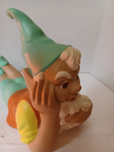 Vintage Wichtel handbemalt Keramik Garten 1966 Fee Elfe Wald Zwerg Fabulous - Bild 7 von 10