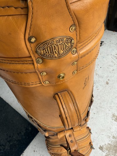 BURTON Leather Tan Golf Cart Bag. 10’’ Diameter. - Bild 8 von 10