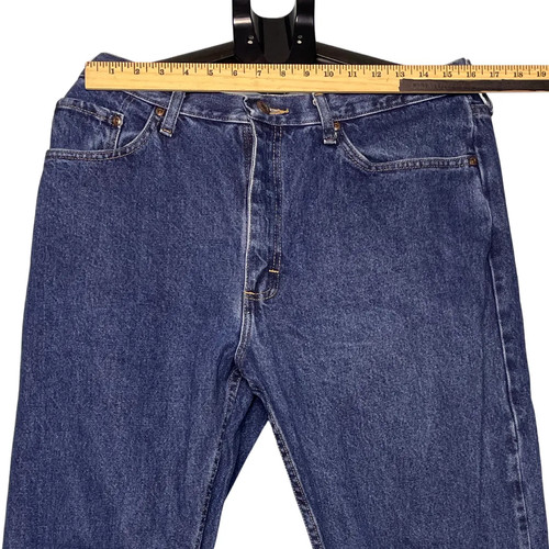 Wrangler Premium Jeans Uomo 36x32 Blu Regular Fit Gamba Dritta Denim Grado A - Foto 7 di 10