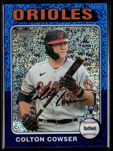 2024 Topps Heritage Chrome Blue Sparkle Colton Cowser RC Baltimore Orioles #388