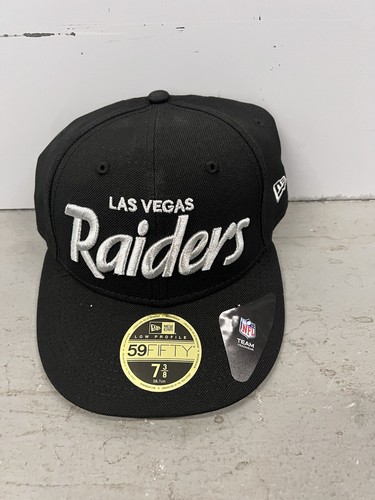 Cappello aderente New Era Las Vegas Raiders 9Fifty nero taglia 7 3/8 NFL berretto tesa piatta - Foto 1 di 6