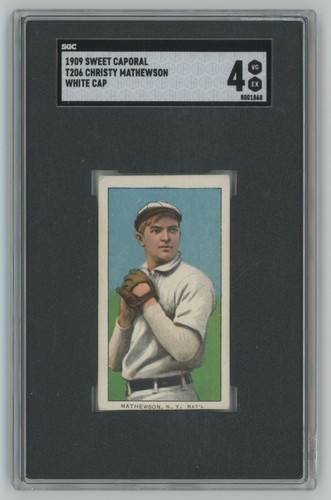 1909 WHITE BORDER CHRISTT MATHEWSON 8001868 SGC 4 NEW YORK WHITE CAP