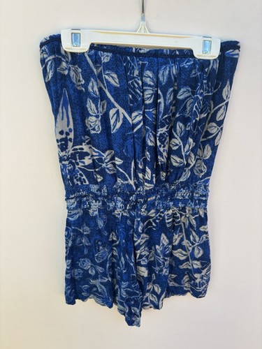 Mameluco Poupette St Barth azul floral sin tirantes - Imagen 4 de 4