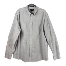 Eddie Bauer Long Sleeve Button Up Size XXLT Stripe Wrinkle Resistant Relaxed Fit