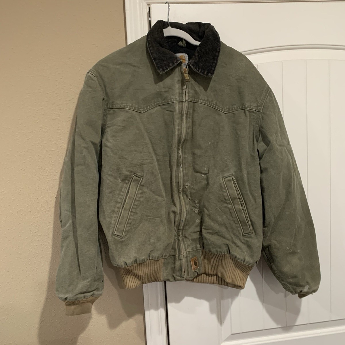 Carhartt サンタフェジャケット L J14 lovライトオリーブ mos VTG Carhartt Santa Fe Jacket Very Distressed Green Olive J14