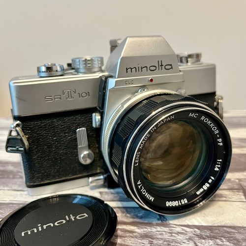 MINOLTA SRT 101 SLR 35mm Film Camera w/ MC ROKKOR-PF 58mm F1.4 Lens! From Japan - Picture 2 of 24