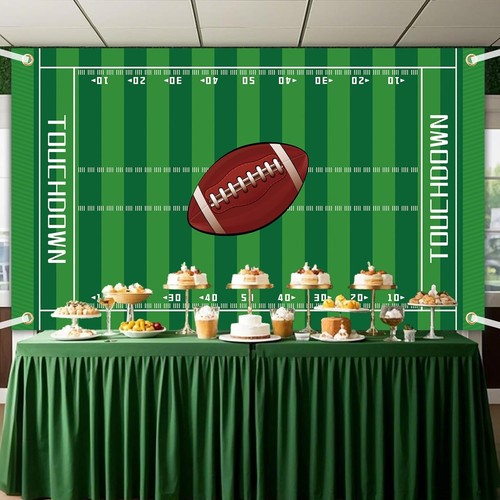 Football Field Backdrop Large Photo Props Background Large, Green - Picture 6 of 7