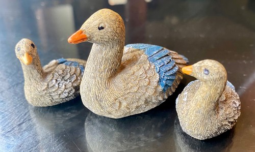 3 Miniature Detailed Duck Figurines - Picture 1 of 11