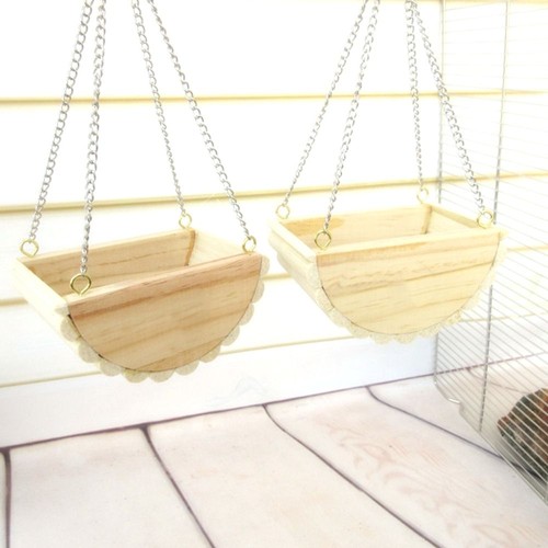 Winter Wooden Hanging Cage Accessories Rest House Swing Bed Hamster Hammock - Picture 5 of 12