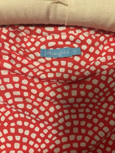 J McLaughlin - Women’s L/S Red/White Geometric Pattern Dress. Size - M - Picture 4 of 9