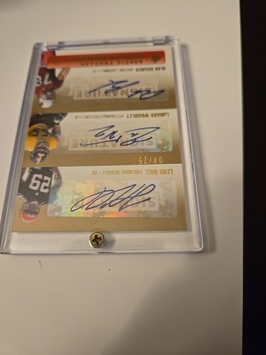 Upper Deck SP MULTI - MARKS 3 Leon Hall /lamarr Woodley /Alan Branch #04/25 - Picture 4 of 6