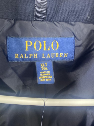 Polo Ralph Lauren Jacket Mens XLT Navy Windbreaker Hidden Hoodie - Picture 4 of 10