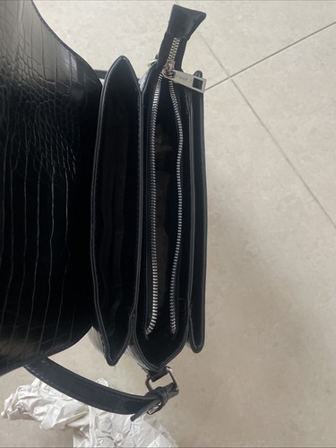 Caprisa black Croc shoulder cross body bag - Picture 6 of 7