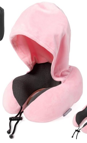 JSELF Travel Pillow with Hood Neck Pillow for Airplane Hooded Neck Pillow - Picture 1 of 6