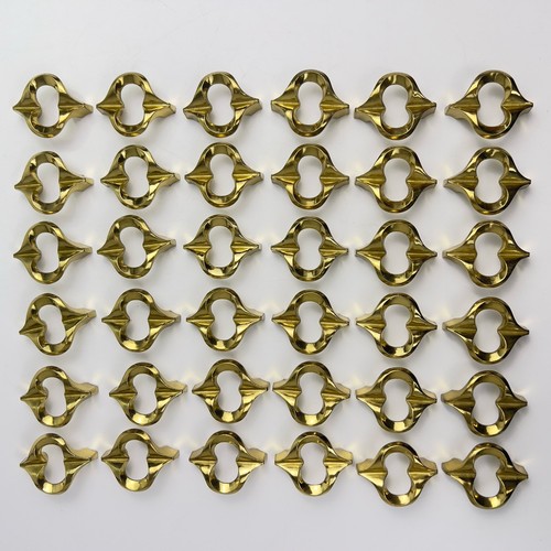 36er Set Vintage Kieler Messing Schubladengriffe Brutalist MCM Unikat ohne Schrauben - Bild 2 von 9