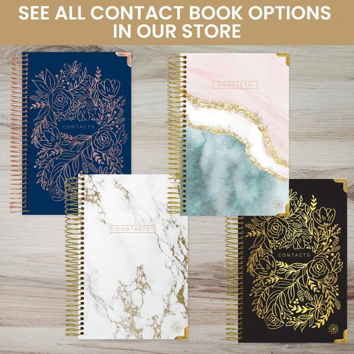 Libro de contactos bloom daily planners, sello dorado floral vintage - Imagen 15 de 15