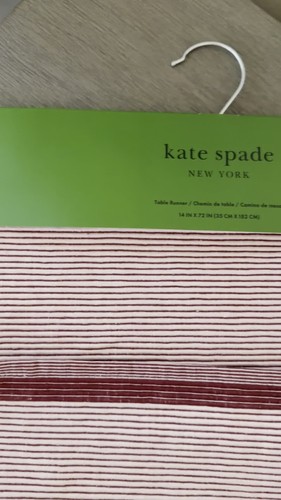 Kate Spade New York Garden Reversible 100% CottonTable Runner Pink Striped 14x72 - Video 1 of 1