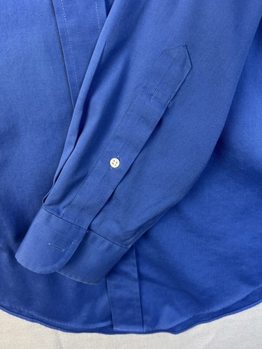 Jos A Banks Travelers Collection Shirt Men 15.5 35 Slim Fit Blue Business Work - Picture 4 of 9