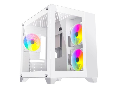 DIYPC ARGB-Q3.R2-W White USB3.0 / Type C Tempered Glass Micro ATX Gaming - Picture 2 of 5