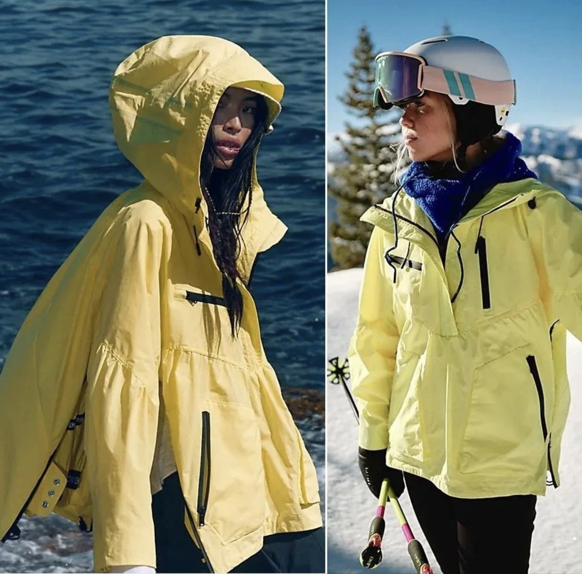 Free People Movement Peek to Peek Popover Rain Jacket Size S Lemon