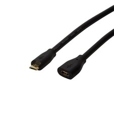 Logilink USB 2.0 Verlängerungskabel Micro USB Stecker > Buchse 0,5m schwarz