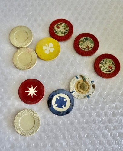 rOULETTE WHEEL ANTIQUE VINTAGE CASINO GAME + RANDOM POKER CHIP GAMBLING neocurio - Picture 9 of 10