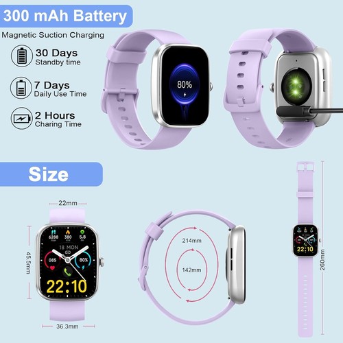Smart Watch, 1.91"Smartwatch for Men Women (Answer/Make Call), Fitness Tracker - Photo 7 sur 7