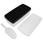  1Set Ice Cube Tray with Lid Scoop and Bin - Press Easy Release Ice Trays for
