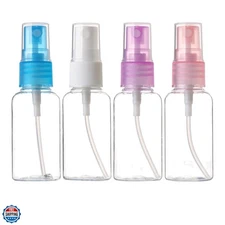 Spray Bottles 30 ml/1 oz, 4 Pack Clear Empty Fine Mist Plastic Mini Travel Bo...