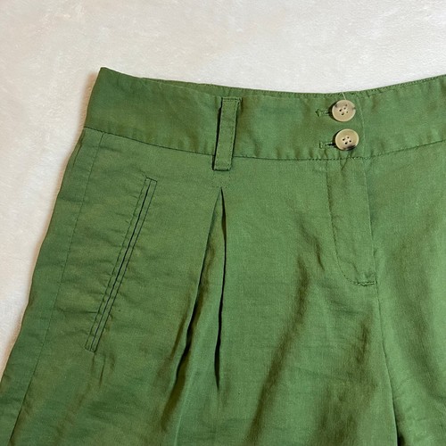 Theory Mid Rise Linen Blend Pleated Front Shorts Size 8 Boho Cottagecore - Picture 5 of 9