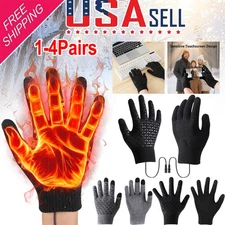 USB Rechargeable Electric Heating Gloves Winter Warm Touchscreen Hand Warmer US