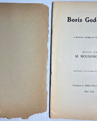 Boris Godunoff Opera Libretto 1921 Met Chaliapin + 1963 Program Lot - Picture 3 of 14