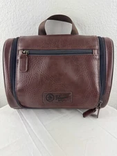 Penguin Munsingwear Mens Hanging Toiletry Travel Shave Kit  Bag Brown