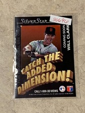 1992 Silver Star Baseball Hologram Promo Will Clark Nice Condition SKU#36696