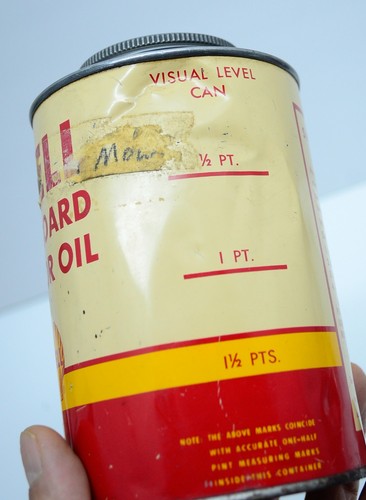 Shell Außenborder Öl Quart Dose verbeult, Zustandsprobleme Vintage - Bild 9 von 19
