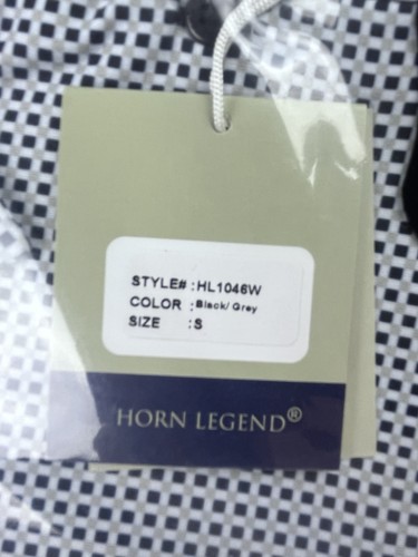 Camisa Polo Horn Legend Para Hombre Pequeña Negra Gris Cuadros Bambú Carbón Lujo Nueva con Etiquetas - Imagen 4 de 7