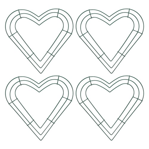 Anillos atrapasueños de 10 pulgadas, aro guirnalda de macramé en forma de corazón de 4 piezas, verde - Imagen 1 de 6