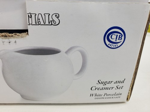 Home Essentials White Porcelain Cream and Sugar - Picture 4 of 7