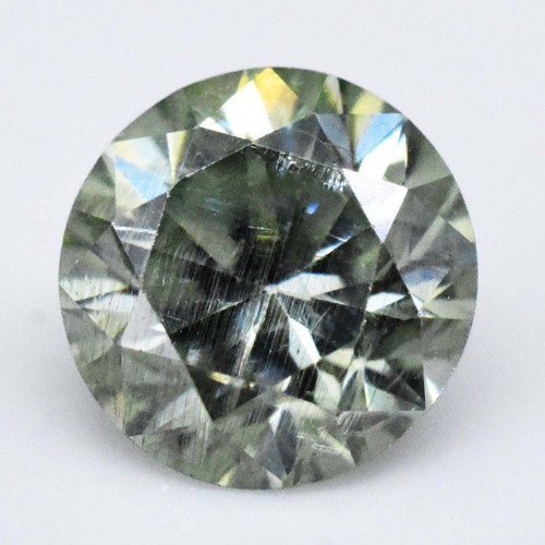 0.95 Ct Cyan Yellowish Green 6 MM Round Moissanite Stunning Loose Gemstone - Picture 2 of 4