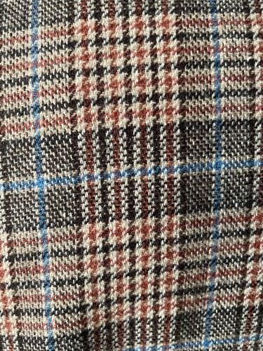VINTAGE 60s 70s BROWN PRINCE OF WALES PLAID CHECKED MOD WOOL TRENCH COAT 12 MOD - Picture 9 of 14