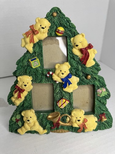 Vintage holiday 3 photo Frame Christmas Tree Teddy Bears JC Penney Gift Kids - Picture 5 of 5